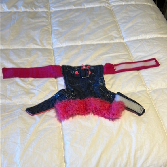 Stylish Denim Dog Vest with Pink Accents - Picture 3 of 10
